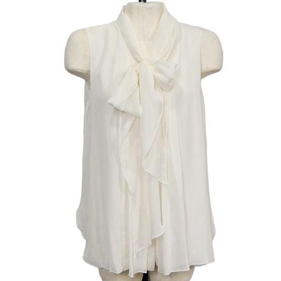 THE MERCER - 100% Silk short sleeve ivory  tunic women's size EU 40, US M - Picture 1 of 6